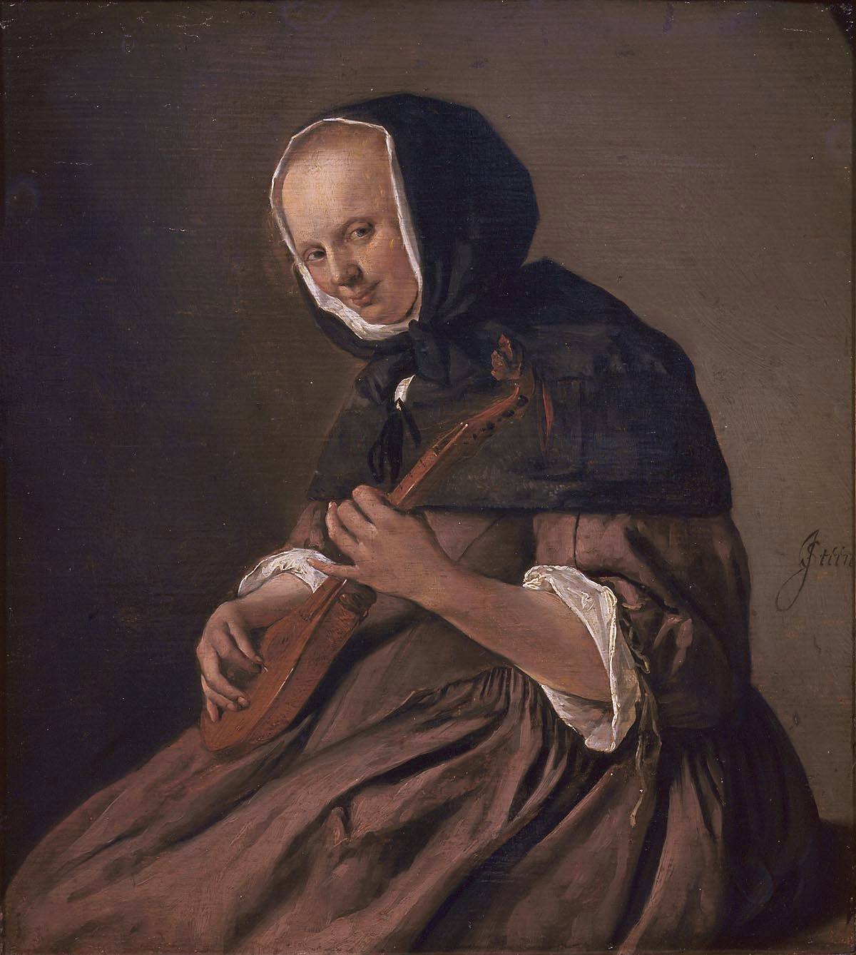 1200x1338 Woman Playing The Cittern - Dutch Woman Painting