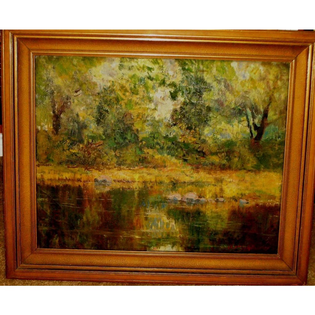 1024x1024 Listed Artist Charles William Duvall Oil On Canvas River Landscape - Duvall Painting