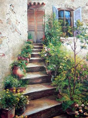 300x402 Stairway In Provence - Duvall Painting