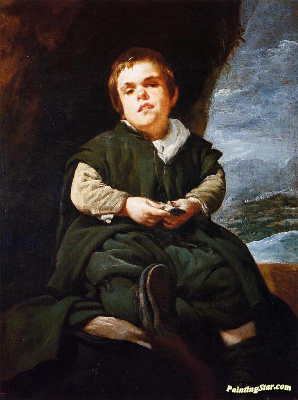 597x800 The Dwarf Francisco Lezcano Artwork By Diego Velazquez Oil - Dwarf Painting