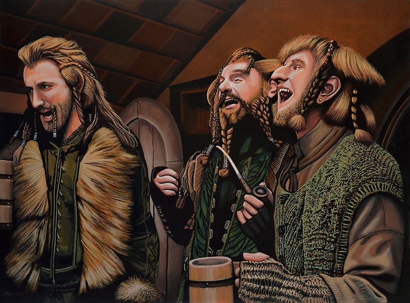 800x592 The Hobbit And The Dwarves Painting Paintings Of Film - Dwarf Painting