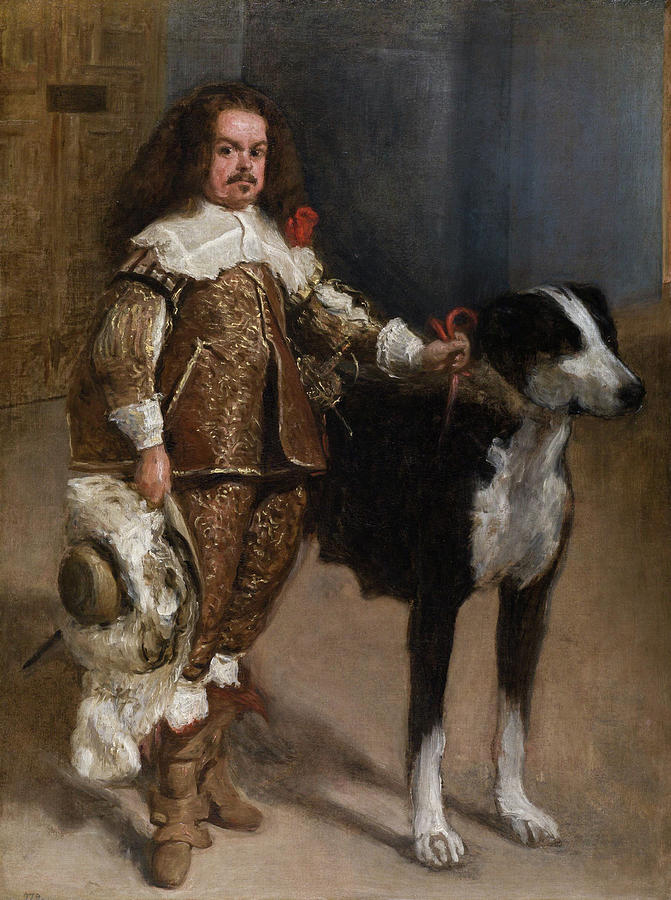 671x900 Dwarf With A Dog Painting By Diego Velazquez - Dwarf Painting