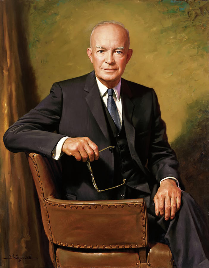 703x900 President Dwight D Eisenhower Painting By Mountain Dreams - Dwight Painting