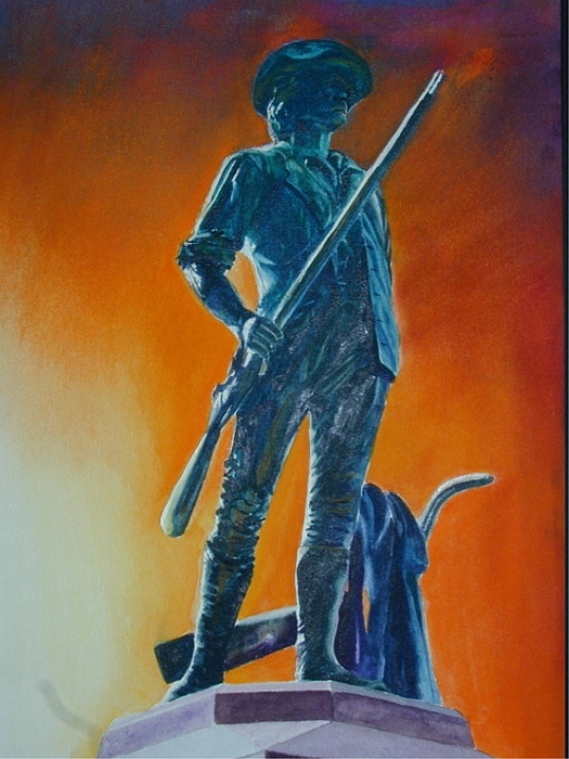 525x700 The Minuteman Painting By Dwight Williams - Dwight Painting