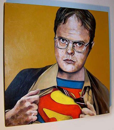 440x500 Goofy Pop Culture Illustrations (Update) Dwight Schrute, Pop - Dwight Painting The Office