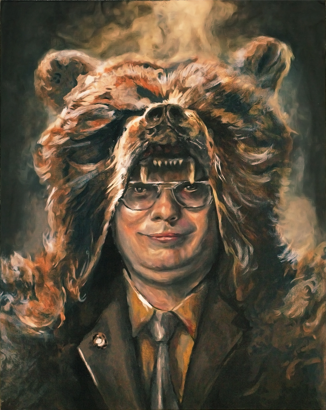 650x819 Dwight Acrylic Progress By Marczsewski - Dwight Schrute Manager Painting