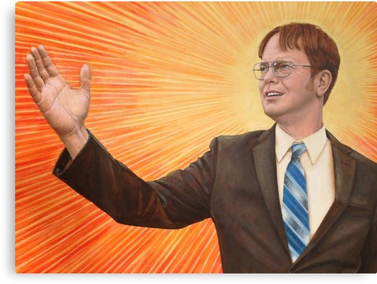 550x414 Dwight Schrute Propaganda Painting Canvas Prints By Prodesigner2 - Dwight Schrute Painting