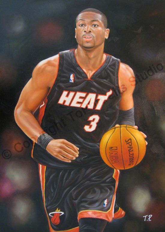 550x771 Dwyane Wade Miami Heat - Dwyane Wade Painting
