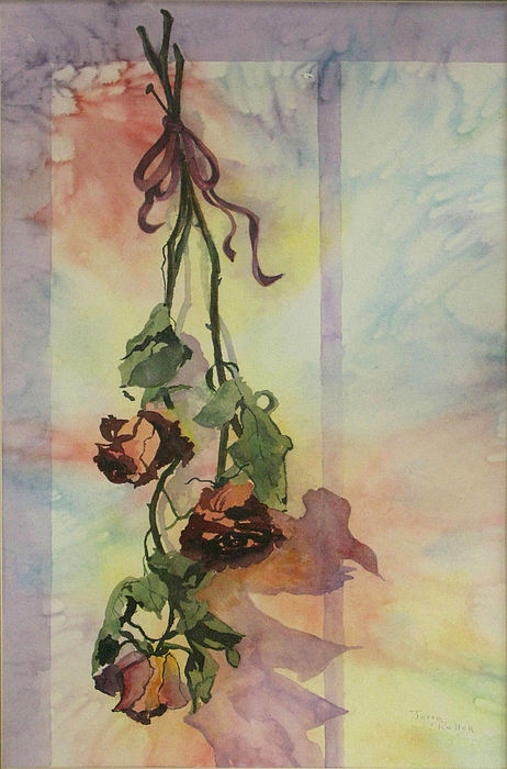 462x700 Dying Roses Painting By Jerry Kelley - Dying Flower Painting