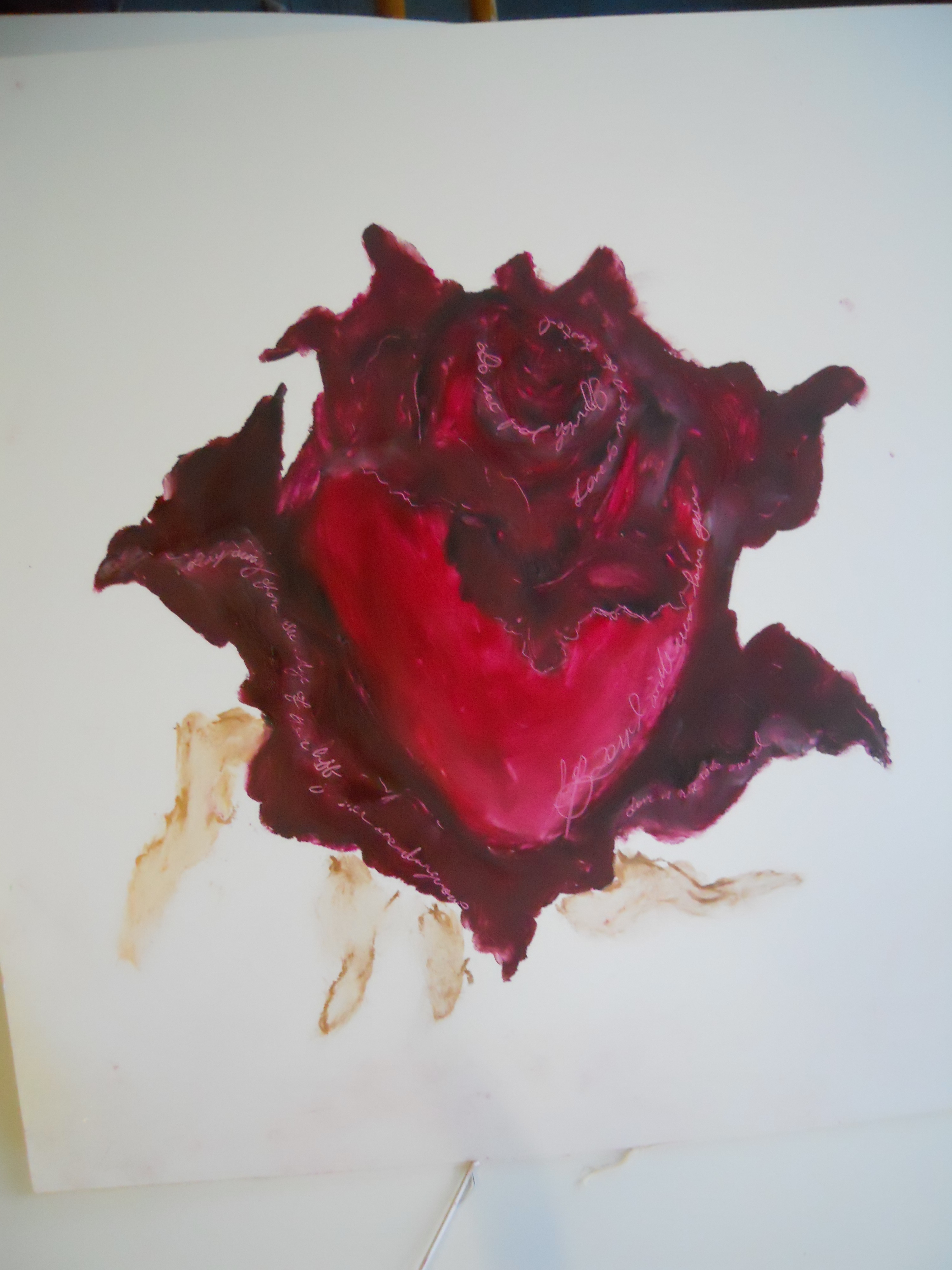 3000x4000 Lipstick Art Paintings In Lipstick - Dying Flower Painting