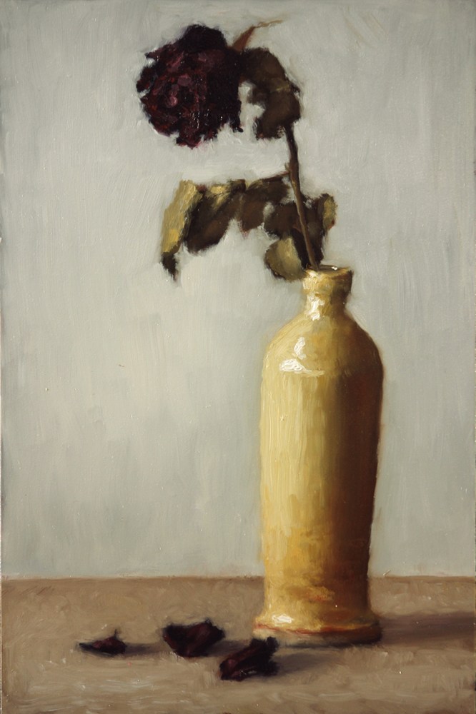 666x1000 Dying Rose, 2013, Oil On Linen, 9x6in (23x15cm) Michael Devore - Dying Rose Painting