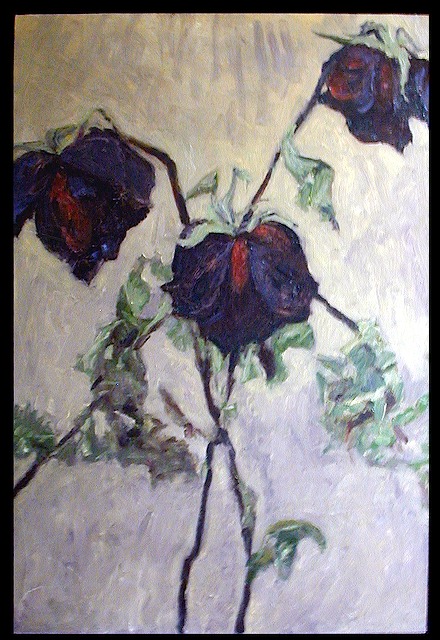 440x640 Dying Roses - Dying Rose Painting