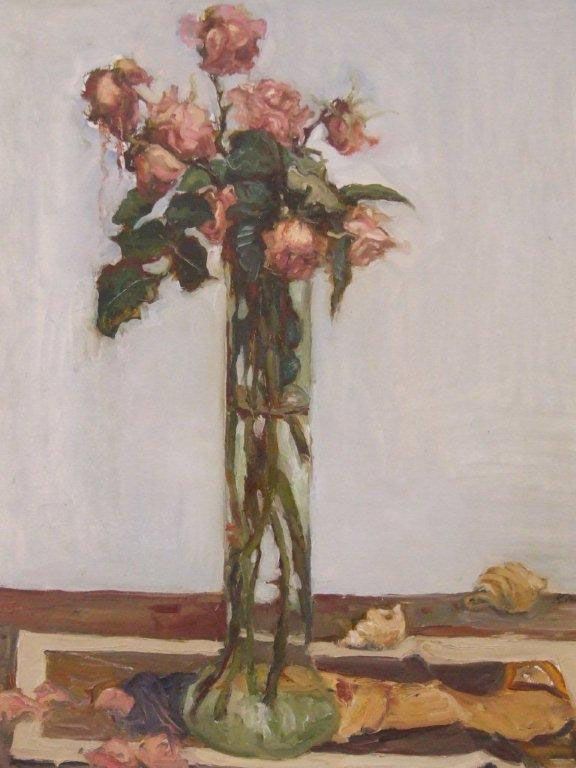 576x768 Dying Roses I 2005 Art Vase Rose, Paintings - Dying Rose Painting