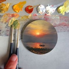 236x235 Inside The Impossibly Small World Of Dina Brodsky's Miniature - E Brodsky Cow Painting