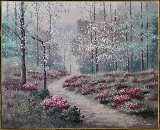656x535 Oil On Canvas Painting Titled Spring Path By E. Lee Oil - E Lee Oil Painting