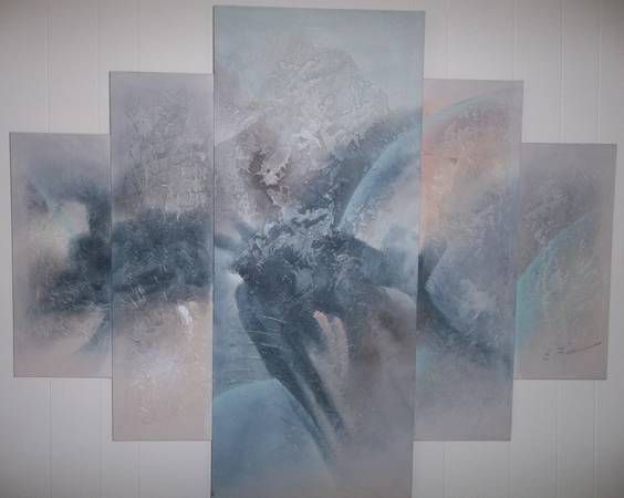 564x450 E. Lee Abstract Acrylic On Canvas - E Lee Painting