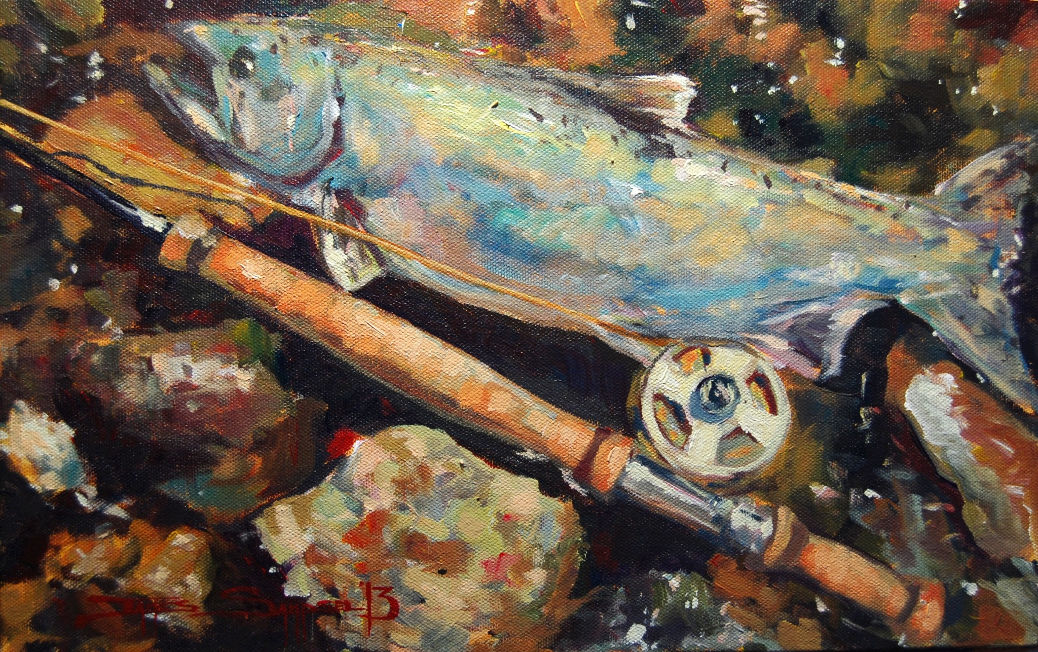 2048x1286 Humble Heron Fly Fishing Fine Art - Ea Painting