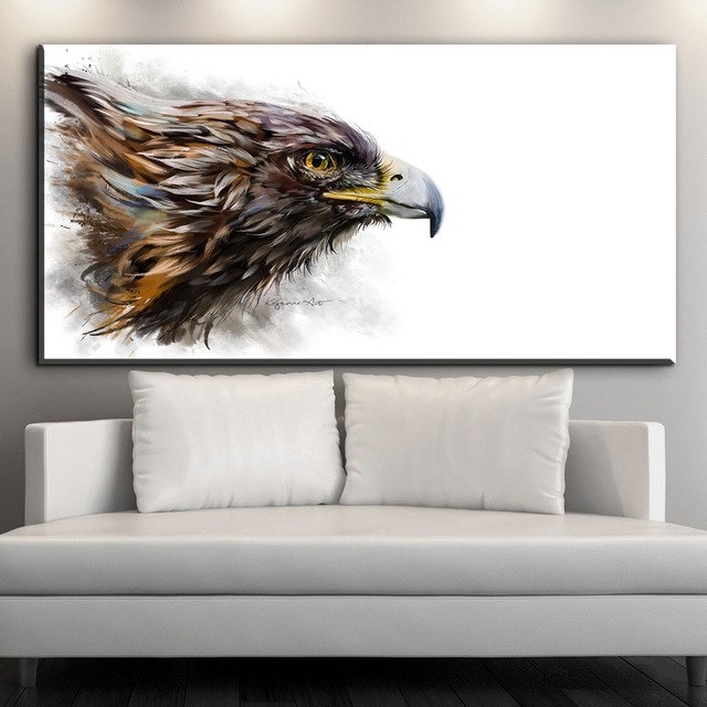 640x640 Zz1579 Watercolor Canvas Posters And Prints Art Simple Abstract - Eagle Head Painting