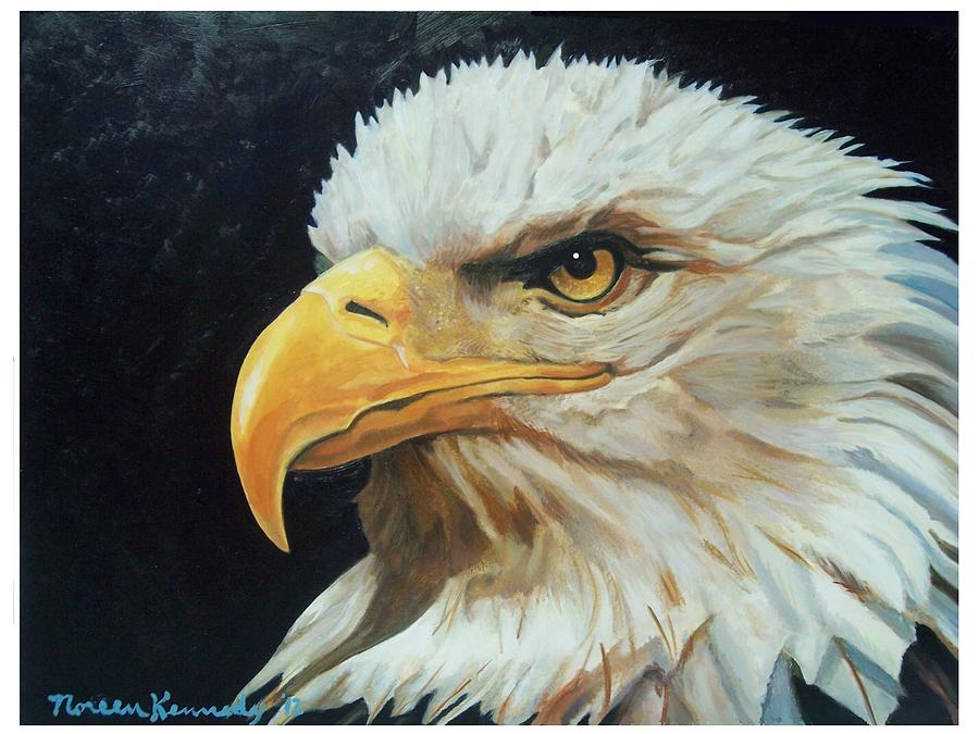 900x675 Eagle Head Painting By Noreen Kennedy - Eagle Head Painting