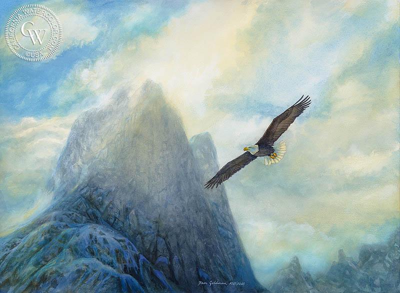 800x587 Bald Eagle, An Original Oil Painting By Ken Goldman California - Eagle Oil Painting