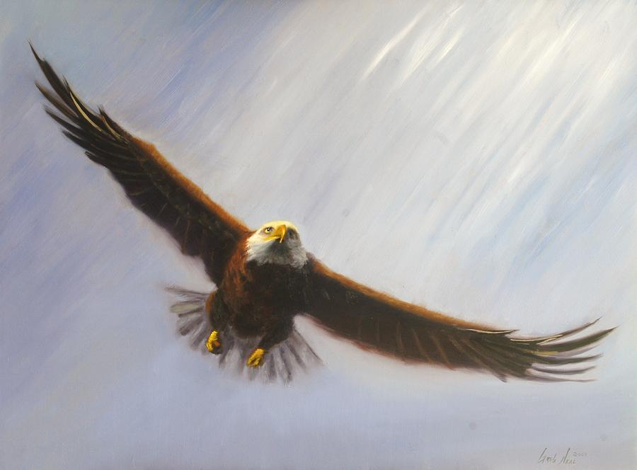 900x664 Soaring Eagle Painting By Greg Neal - Eagle Oil Painting