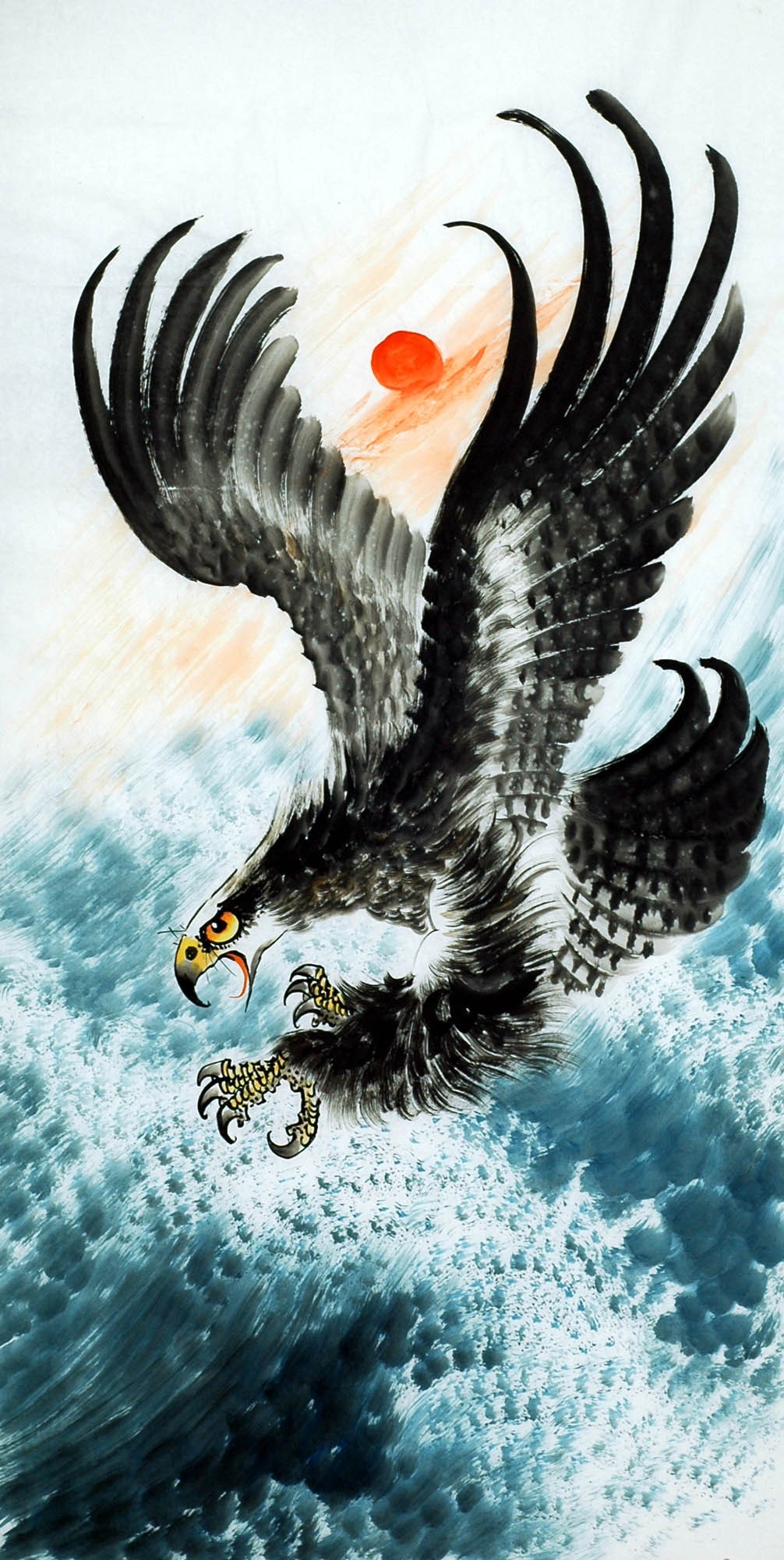 1006x2000 Chinese Eagle Painting - Eagle Painting