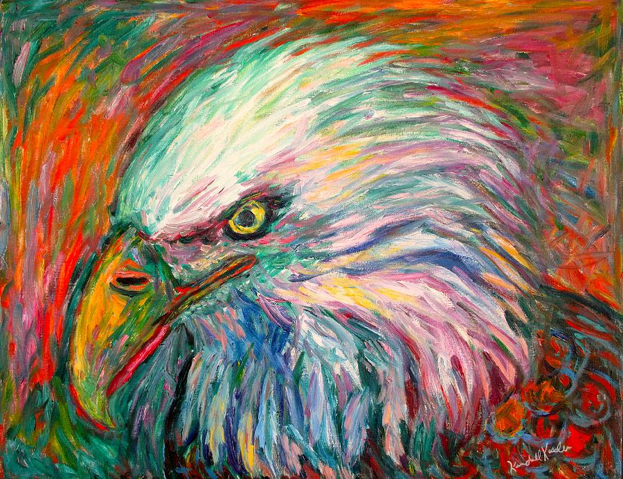 900x692 Eagle Fire Painting By Kendall Kessler - Eagle Painting Abstract