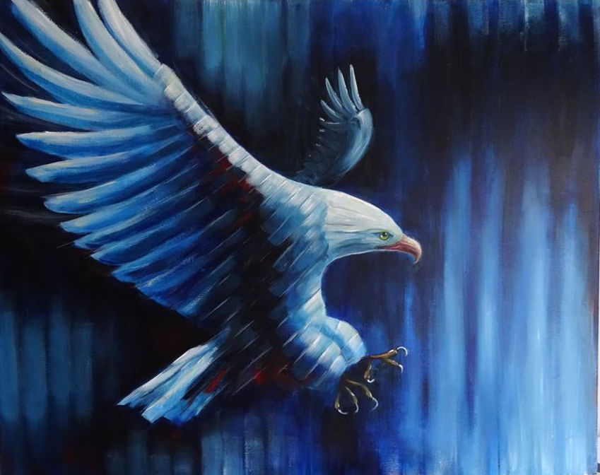 849x672 Eagle Strike (Jorge Albuquerque) - Eagle Painting Abstract