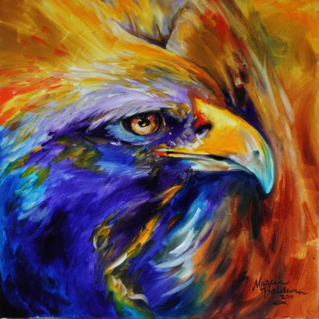 650x650 Golden Eagle Abstract By Marcia Baldwin - Eagle Painting Abstract