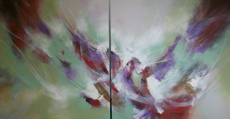 770x398 Saatchi Art Abstract Green And Violet Painting Eagle Painting By - Eagle Painting Abstract