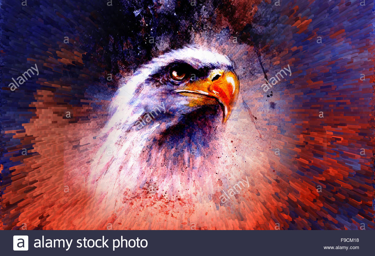 1300x888 Beautiful Painting Of Eagle On An Abstract Background,color - Eagle Painting Abstract