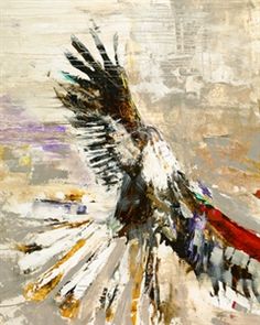 236x295 Contemporary Bald Eagle Painting By Olga Wagner - Eagle Painting Abstract