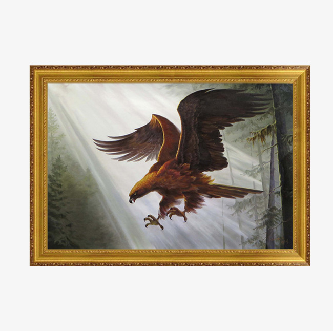 650x646 Pure Hand Painted Animal Eagle Painting, Golden Eagle Painting - Eagle Painting Images