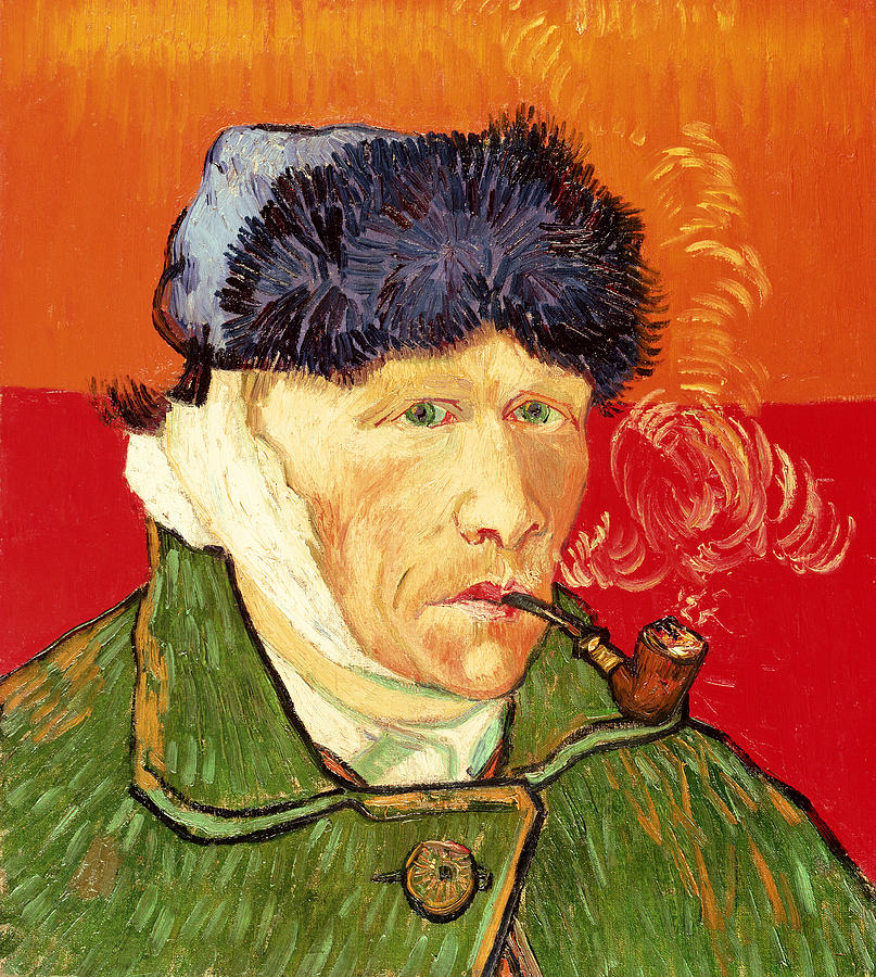 807x900 Self Portrait With Bandaged Ear And Pipe Painting By Vincent Van Gogh - Ear Painting