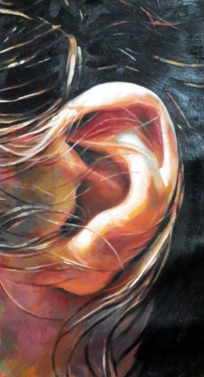 417x770 Ear And Hair(Sold) Painting By Thomas Saliot Thomas - Ear Painting