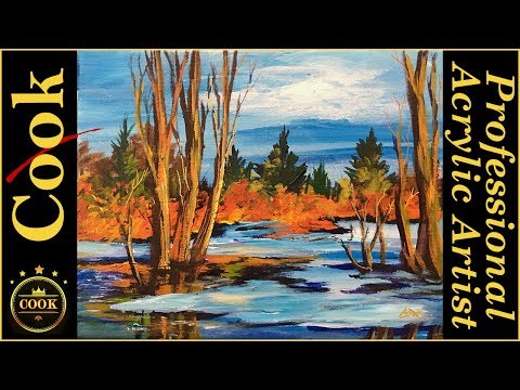 480x360 How To Paint An Early Autumn Snow A Beginner Acrylic Painting - Early Autumn Painting