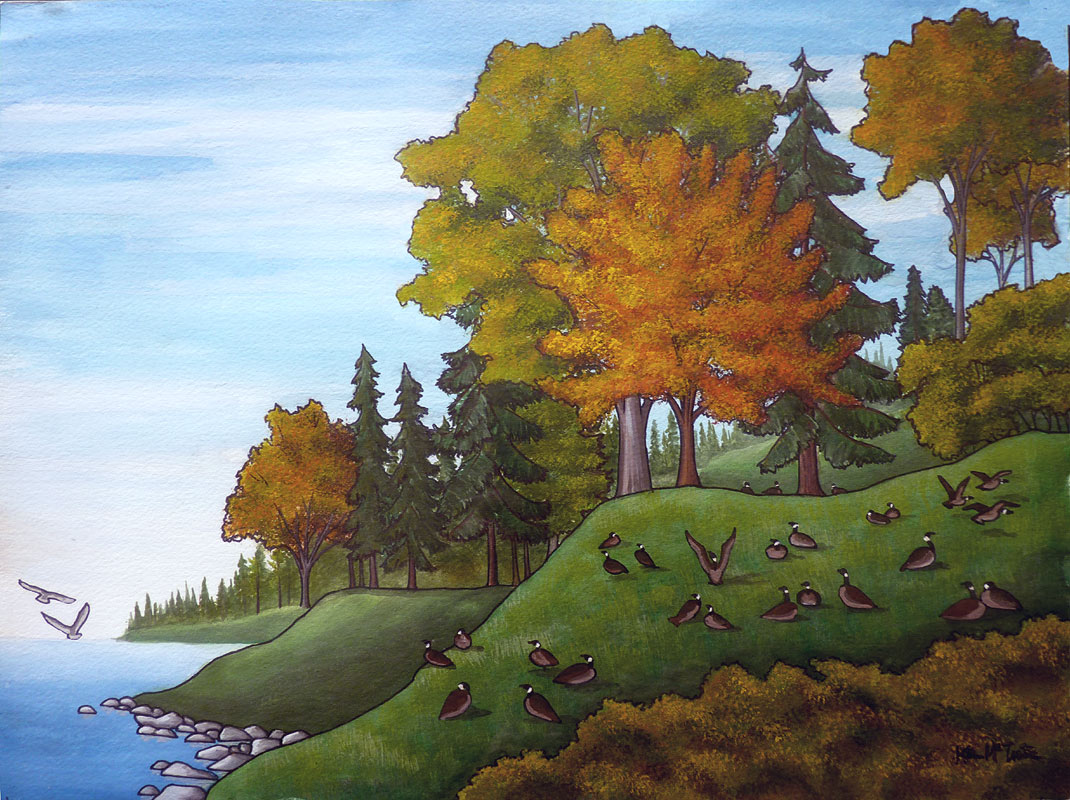 1070x800 Landscape Paintings By Canadian Artist Kim Hunter Indigo - Early Autumn Painting