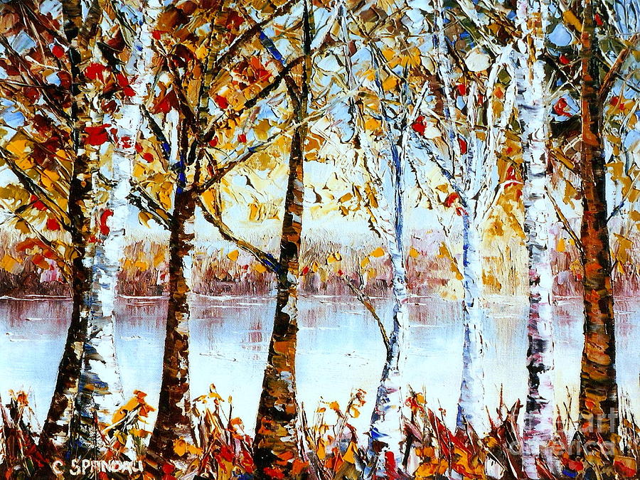 900x675 North Country Lake Superior Birch Trees Early Autumn Painting By - Early Autumn Painting