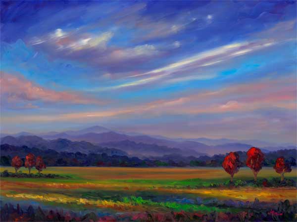 600x449 Trees In Early Autumn - Early Autumn Painting