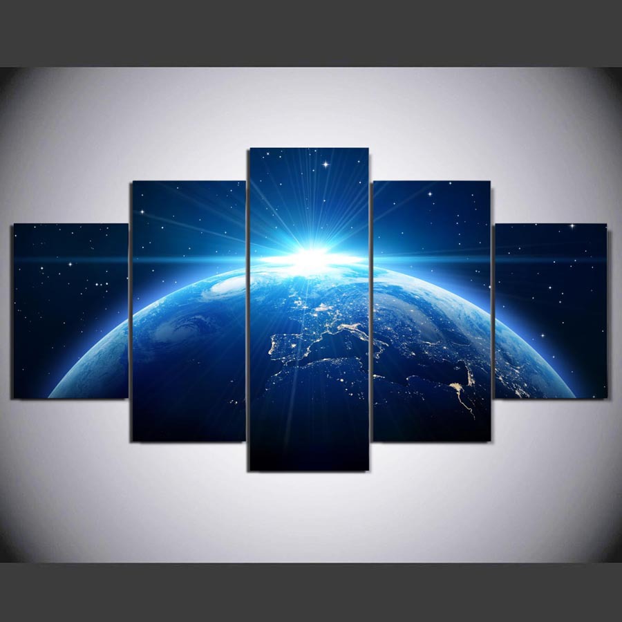 900x900 5 Cascade Blue Earth Canvas Wall Painting Picture Home Decoration - Earth Canvas Painting