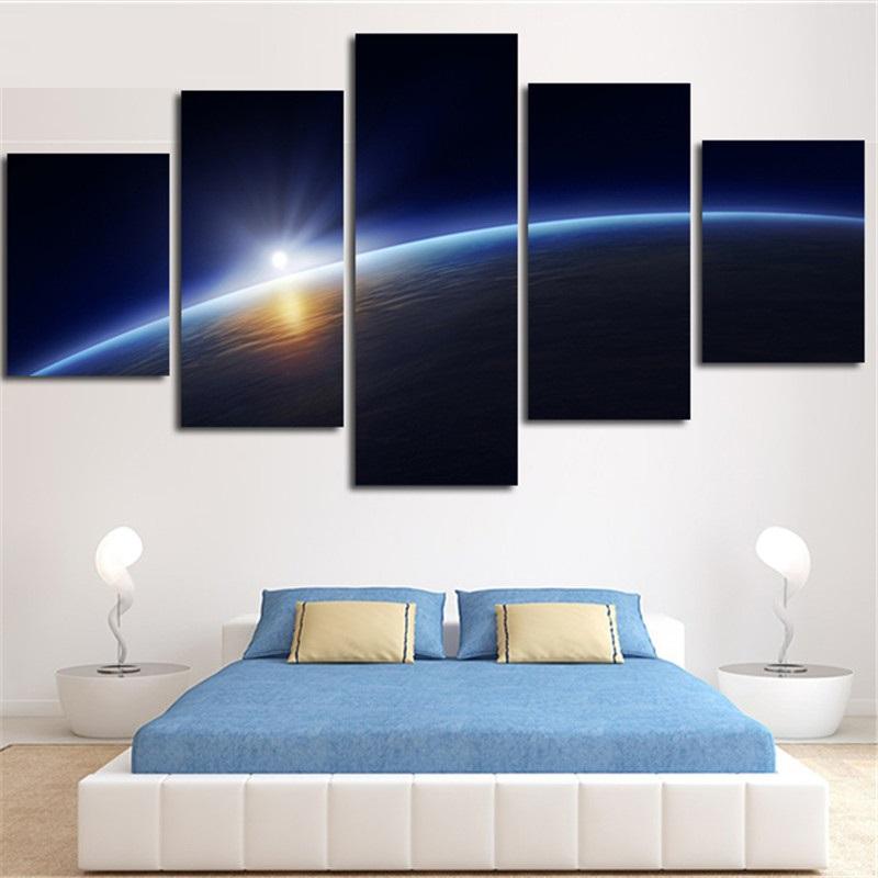 800x800 5 Piece Light Around Surface Of Earth Canvas Wall Art Paintings - Earth Canvas Painting
