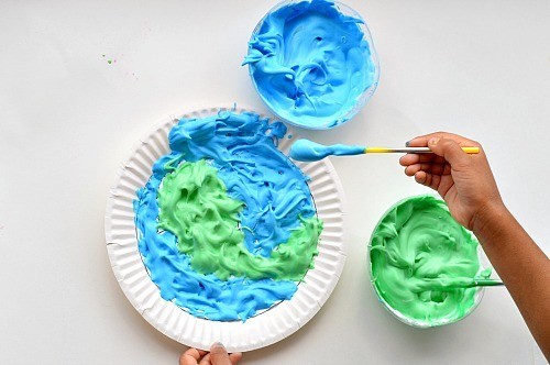 500x332 Earth Day Art With Puffy Paint Earth Fun Littles - Earth Day Painting