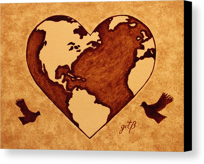 661x530 Earth Day Gaia Celebration Coffee Painting Canvas Print Canvas - Earth Day Painting