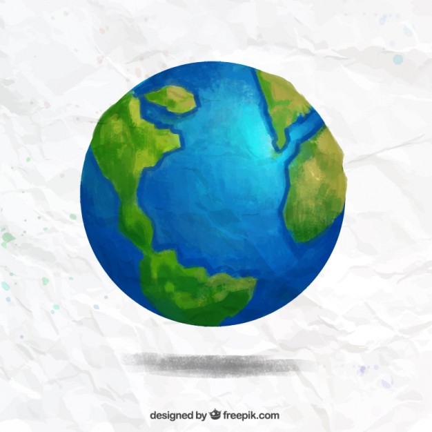 626x626 Hand Painted Earth Vector Premium Download - Earth Painting
