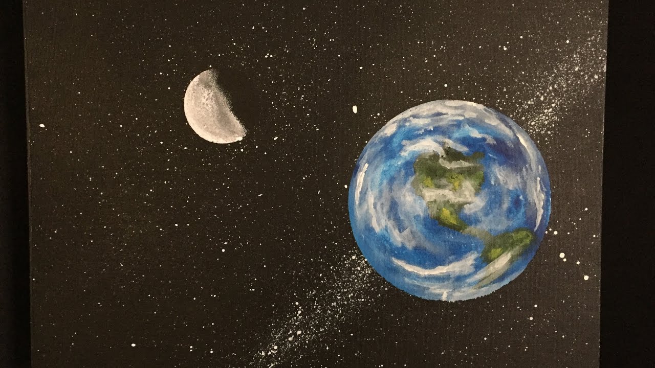 1280x720 88. How To Paint Planet Earth (Tutorial) Acrylic - Earth Painting