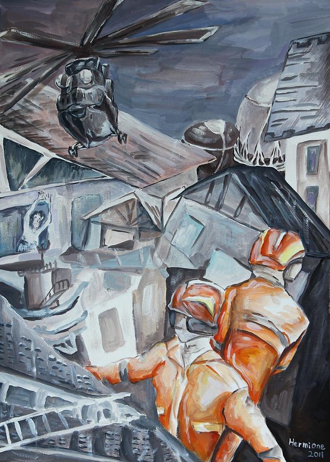 642x900 Japanese Earthquake Painting By Hermine Wang - Earthquake Painting