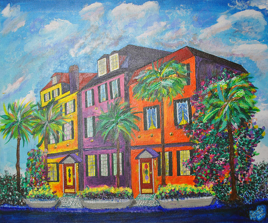 900x749 Rainbow Row - Earthquake Painting