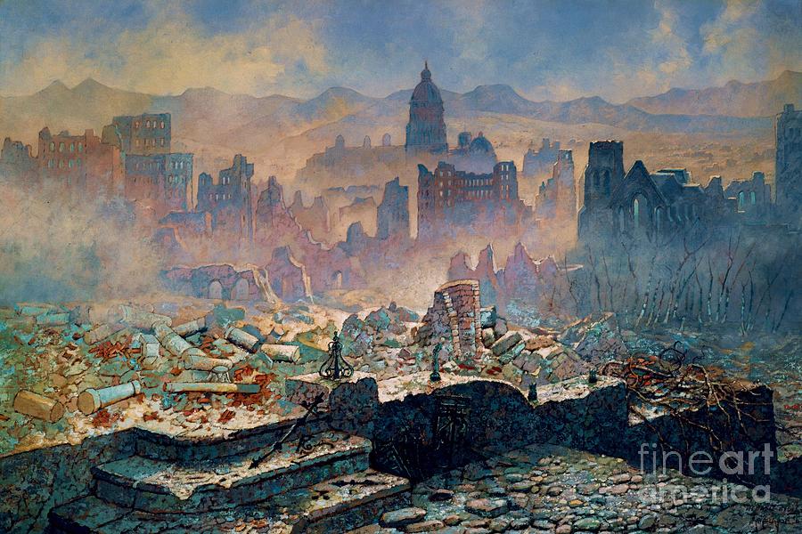 900x600 San Francisco Earthquake Painting By Pg Reproductions - Earthquake Painting