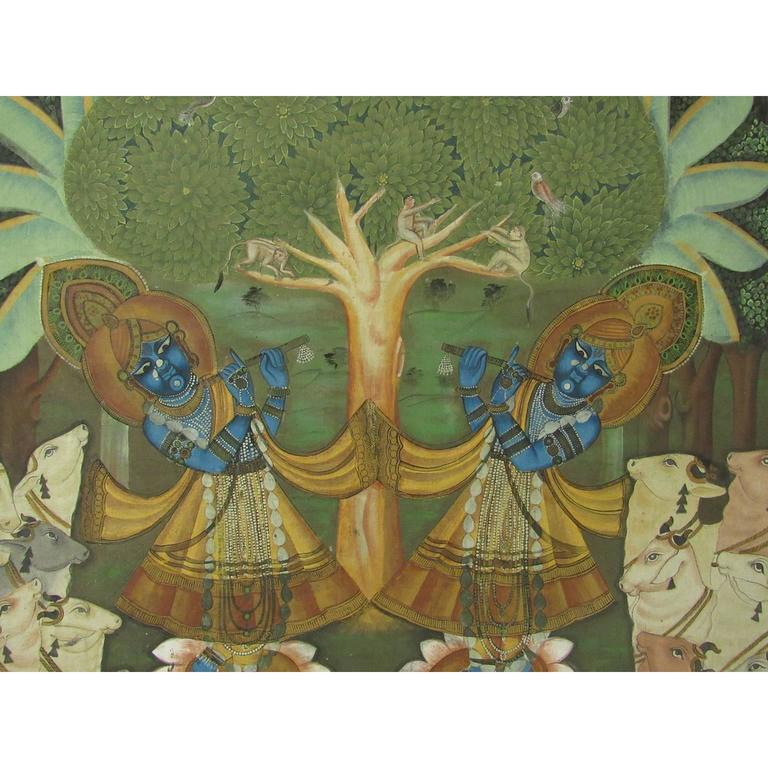 768x768 Large 19th Century East Indian Pichwai Painting - East Indian Painting