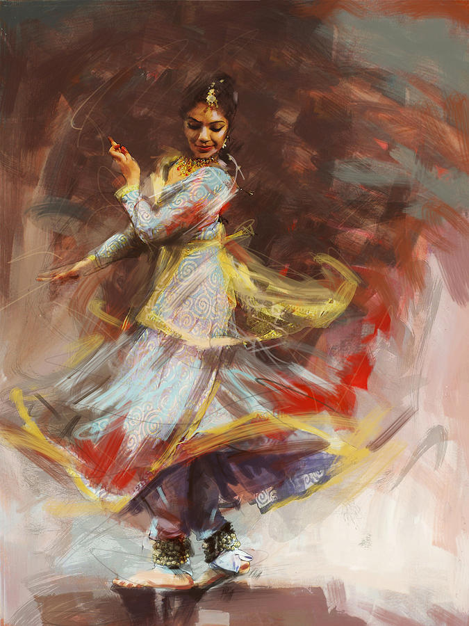 675x900 Classical Dance Art 8 Painting By Maryam Mughal - East Indian Painting